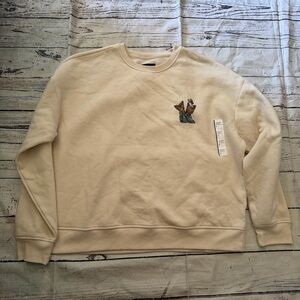Original Use Cream Crewneck Sweatshirt with Embroidered Boots Patch